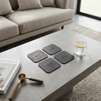 Plain Leather Coasters 4 Pieces