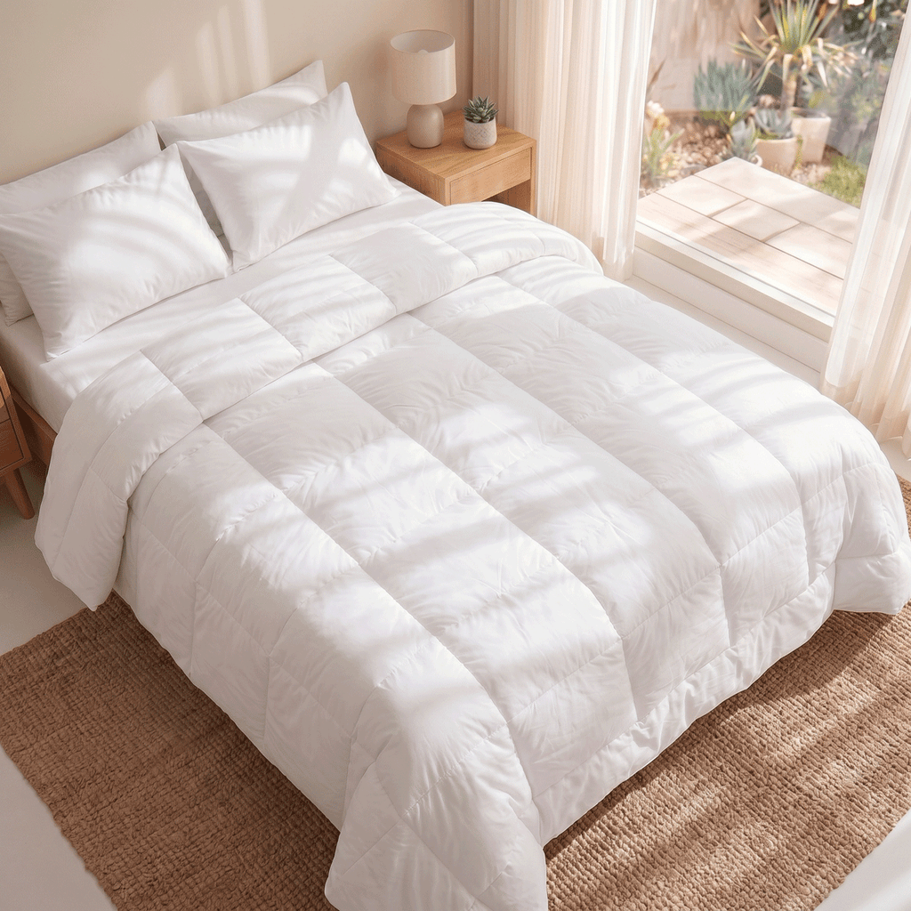 All-Season Duvet with 100% Cotton Cover & Feather-Like Poly Down Filling Hotel Quality