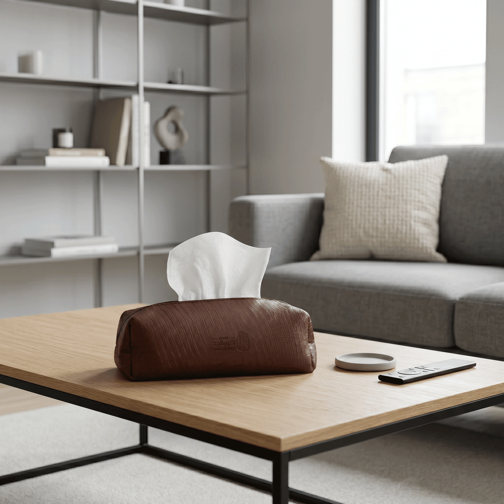 Alligator-like texture Leather Tissue Box