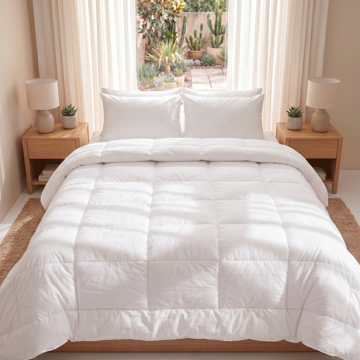 All-Season Duvet with 100% Cotton Cover & Feather-Like Poly Down Filling Hotel Quality