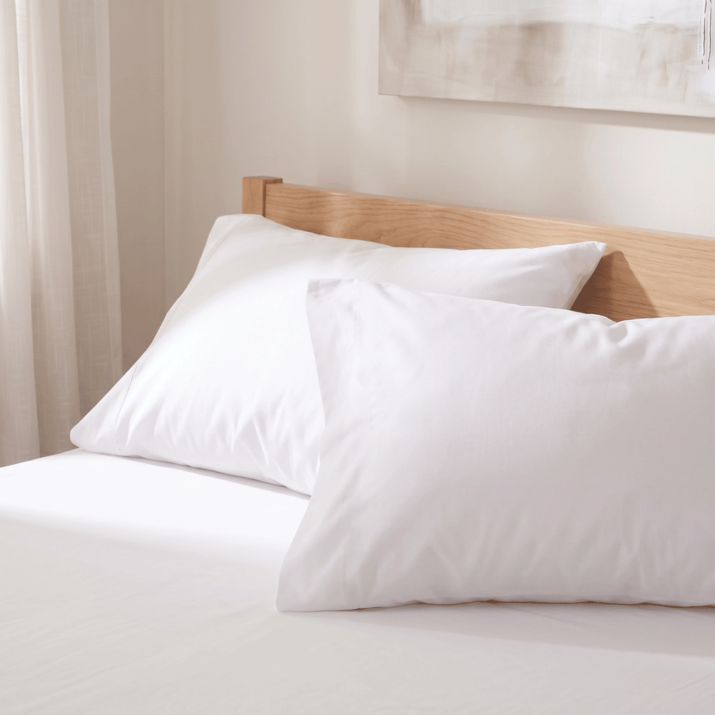 100% Cotton Plain White Sateen Sheet Set with Pillowcases 400 TC Hotel Quality